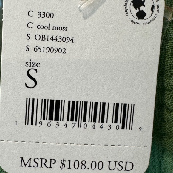 FREE PEOPLE We the Free Women’s Summer Daydream Button Down Green Shirt S NWT - Picture 6 of 12